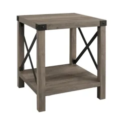 Kirkland's Home Accent & End Tables-Wash Industrial X-Frame Accent Table