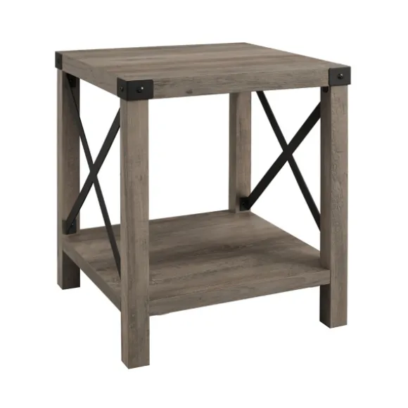 Kirkland's Home Accent & End Tables-Wash Industrial X-Frame Accent Table