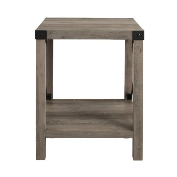 Kirkland's Home Accent & End Tables-Wash Industrial X-Frame Accent Table