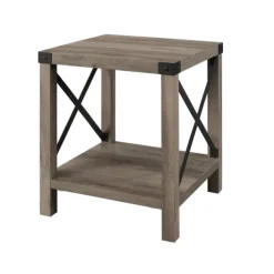 Kirkland's Home Accent & End Tables-Wash Industrial X-Frame Accent Table