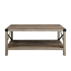 Kirkland's Home Coffee Tables-Wash Industrial X-Frame Coffee Table