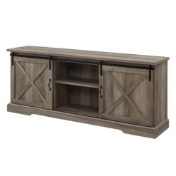 Kirkland's Home Tv Stands & Media Consoles-Wash Sliding Barn Door Tv Stand