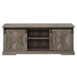 Kirkland's Home Tv Stands & Media Consoles-Wash Sliding Barn Door Tv Stand