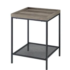 Kirkland's Home Accent & End Tables-Wash Square Tray Style Top Accent Table