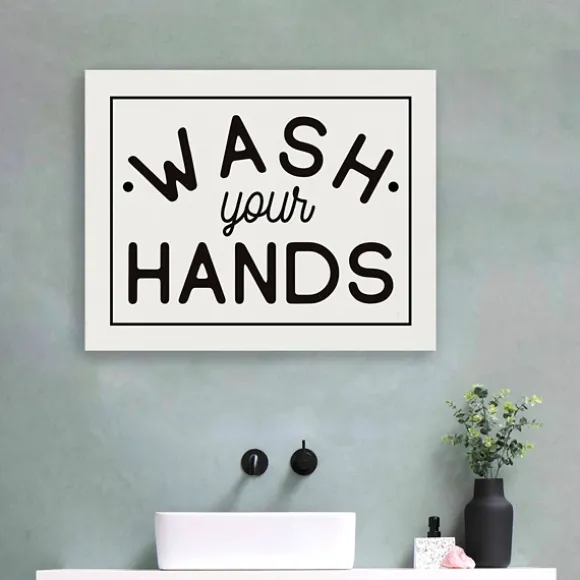 Kirkland's Home Wall Quotes & Signs-Wash Your Hands Giclee Canvas Art Print, 20X16 In.