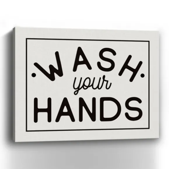 Kirkland's Home Wall Quotes & Signs-Wash Your Hands Giclee Canvas Art Print, 20X16 In.