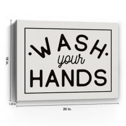 Kirkland's Home Wall Quotes & Signs-Wash Your Hands Giclee Canvas Art Print, 20X16 In.