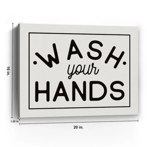 Kirkland's Home Wall Quotes & Signs-Wash Your Hands Giclee Canvas Art Print, 20X16 In.
