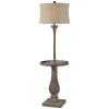 Kirkland's Home Floor Lamps-Washed Driftwood Floor Lamp With Tray Table