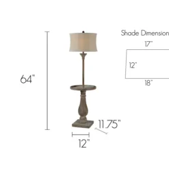 Kirkland's Home Floor Lamps-Washed Driftwood Floor Lamp With Tray Table