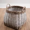 Kirkland's Home Baskets & Boxes-Washed Melanie Round Belly Wicker Basket
