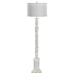 Kirkland's Home Floor Lamps-Washed Resin Encased Shade Floor Lamp