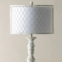 Kirkland's Home Floor Lamps-Washed Resin Encased Shade Floor Lamp