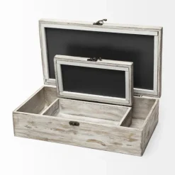 Kirkland's Home Baskets & Boxes-Washed Wood Boxes, Set Of 2
