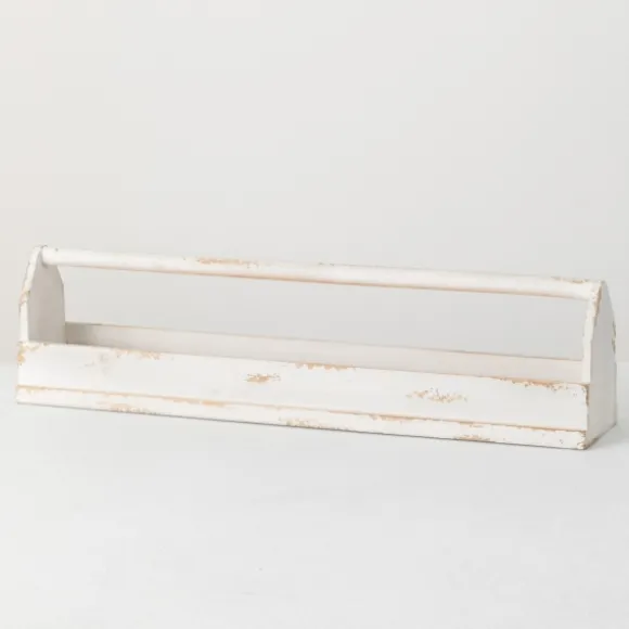 Kirkland's Home Decorative Trays-Washed Wooden Tray With Handle