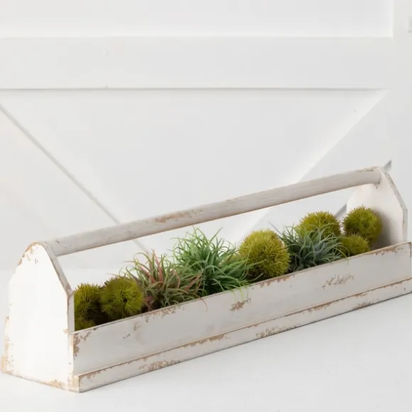 Kirkland's Home Decorative Trays-Washed Wooden Tray With Handle