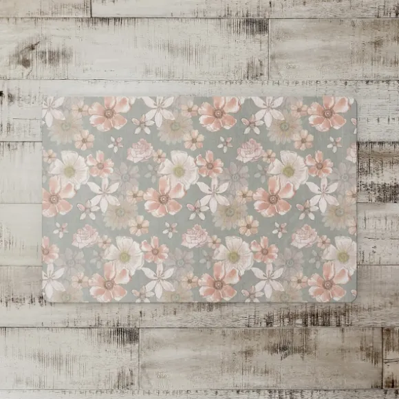 Kirkland's Home Kitchen & Floor Mats-Watercolor Flowers Kitchen Mat
