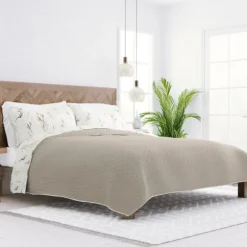 Kirkland's Home Quilts-Watercolor Leaves Reversible 2-Pc. Twin Quilt Set