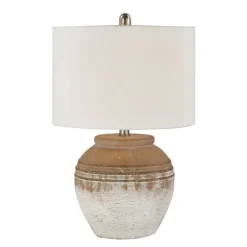 Kirkland's Home Table Lamps-Weathered Clay Ceramic Table Lamp