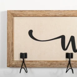 Kirkland's Home Hooks-Welcome Linen Framed Wall Hooks