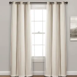 Kirkland's Home Curtains & Drapes-Wheat Curtain Panel Set With Overlay, 108 In.