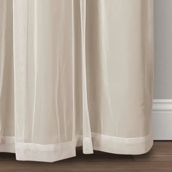 Kirkland's Home Curtains & Drapes-Wheat Curtain Panel Set With Overlay, 108 In.