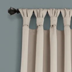 Kirkland's Home Curtains & Drapes-Wheat Knotted Curtain Panel Set, 84 In.