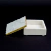 Kirkland's Home Baskets & Boxes-White And Gold Marble Square Vanity Box