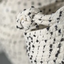 Kirkland's Home Baskets & Boxes-White And Gray Dotted Woven Baskets, Set Of 2