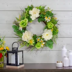 Kirkland's Home Wreaths-White And Green Mixed Floral Spring Wreath
