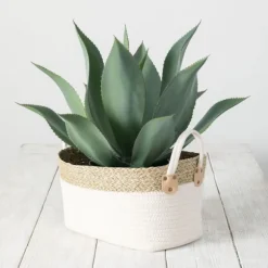 Kirkland's Home Baskets & Boxes-White And Natural Seagrass Woven Baskets, Set Of 3