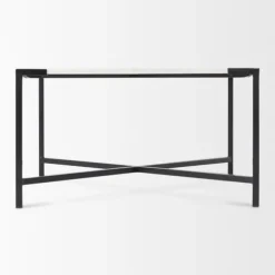 Kirkland's Home Coffee Tables-White And Onyx Marble Top Square Coffee Table