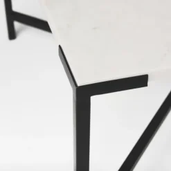 Kirkland's Home Coffee Tables-White And Onyx Marble Top Square Coffee Table