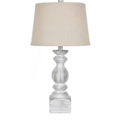 Kirkland's Home Table Lamps-White Balastra Table Lamp With Square Base