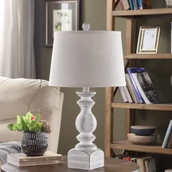 Kirkland's Home Table Lamps-White Balastra Table Lamp With Square Base