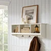 Kirkland's Home Wall Storage-White Brenna Storage Shelf With Hooks