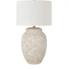 Kirkland's Home Table Lamps-White Brush Textured Table Lamp