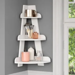 Kirkland's Home Shelves-White Corner Ladder Shelf