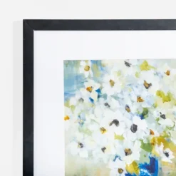 Kirkland's Home Framed Art-White Daisies In Blue Vase Framed Art Print