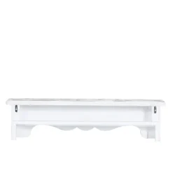 Kirkland's Home Shelves-White Distressed Carved Wood Acanthus Wall Shelf
