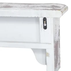 Kirkland's Home Shelves-White Distressed Carved Wood Acanthus Wall Shelf