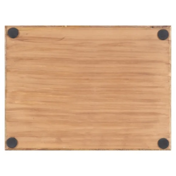 Kirkland's Home Decorative Trays-White Enameled Rectangle Mango Wood Tray