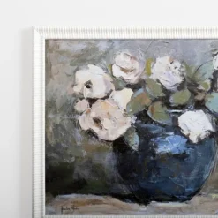 Kirkland's Home Framed Art-White Flowers In Blue Vase Framed Art Print