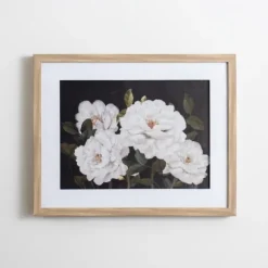 Kirkland's Home Framed Art-White Flowers On Black Back Framed Art Print