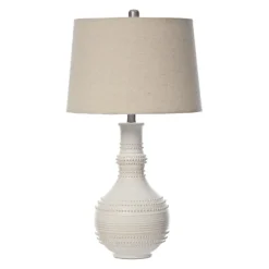 Kirkland's Home Table Lamps-White Glaze Serenia Ceramic Table Lamp