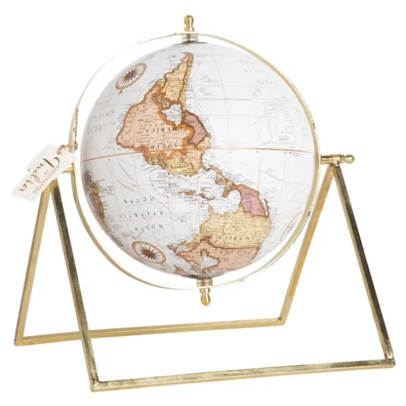 Kirkland's Home Statues & Figurines-White Globe With Gold Linear Base