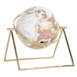 Kirkland's Home Statues & Figurines-White Globe With Gold Linear Base