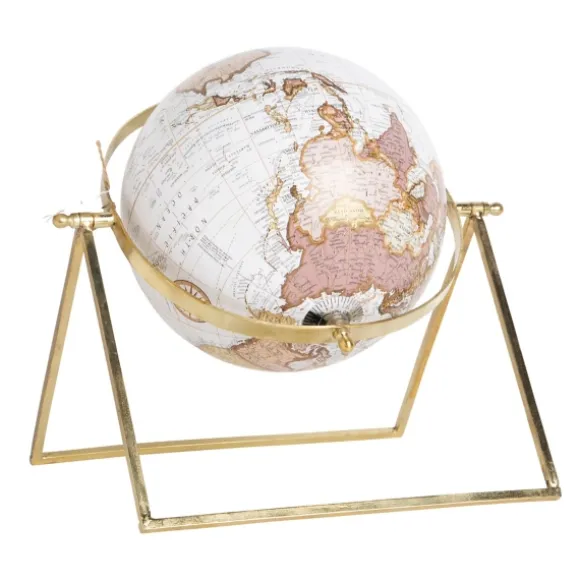 Kirkland's Home Statues & Figurines-White Globe With Gold Linear Base