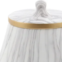 Kirkland's Home Decorative Bowls & Jars-White Marble Oval Jar