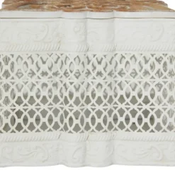 Kirkland's Home Baskets & Boxes-White Metal And Carved Wood Boxes, Set Of 3